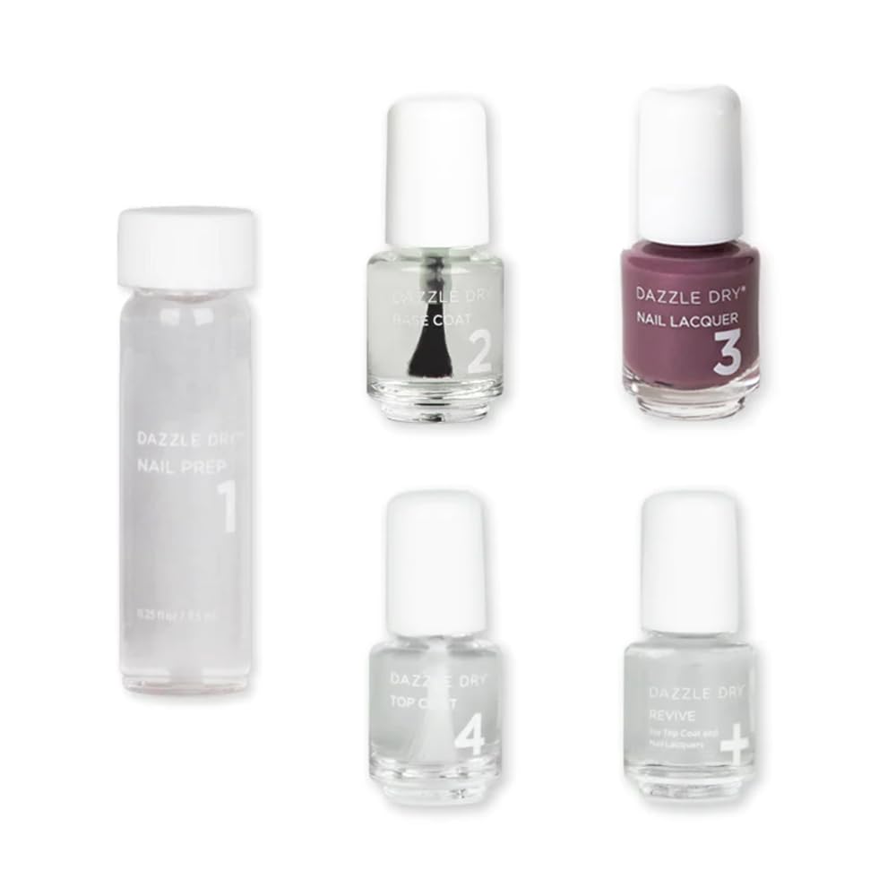 Dazzle Dry Mini Kit 4 Step System - Alluring Charm - A pale pink with a creamy finish. Full coverage cream. (5 Piece Kit / 5 Manicures)