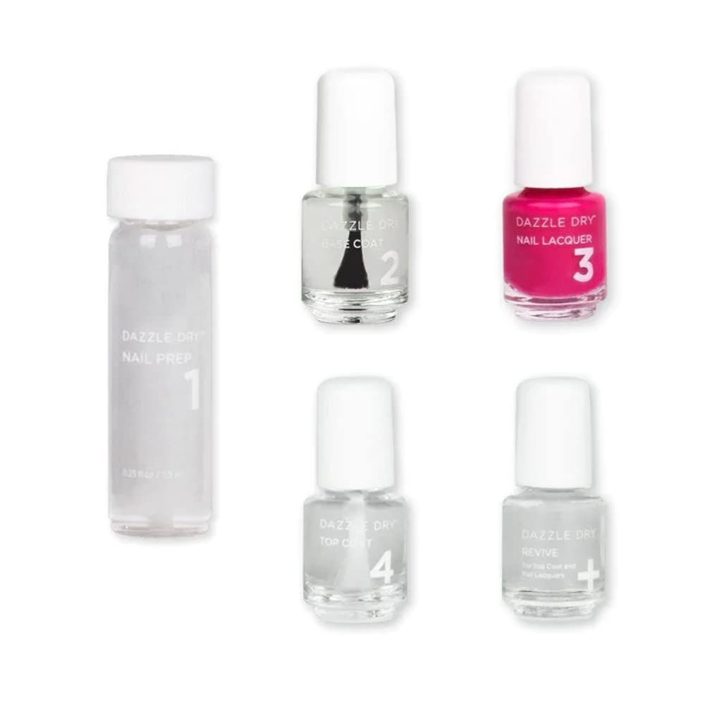 Dazzle Dry Mini Kit 4 Step System - Alluring Charm - A pale pink with a creamy finish. Full coverage cream. (5 Piece Kit / 5 Manicures)